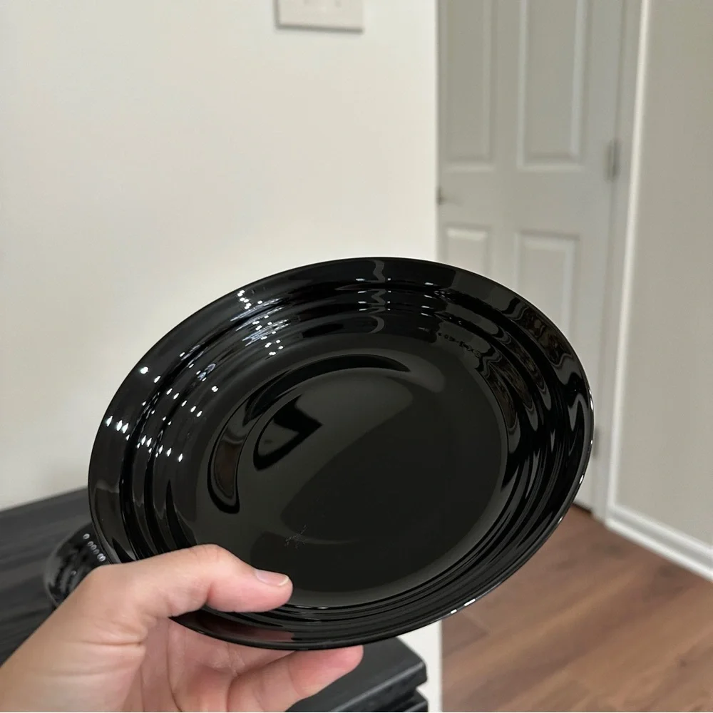 6 x IKEA Deep plate/bowl, black, 7 ½ 